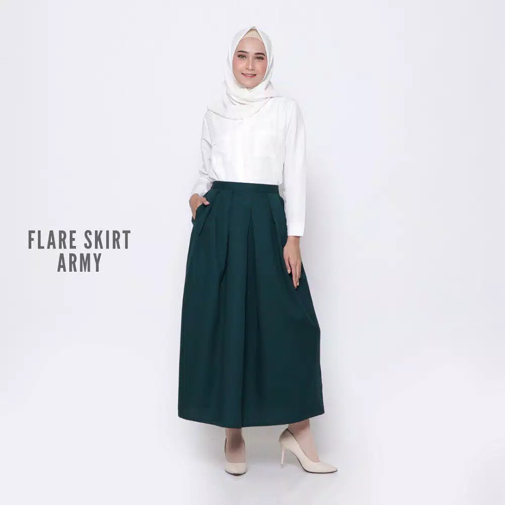 Flare Skirt - Rok Rempel Bawahan Wanita