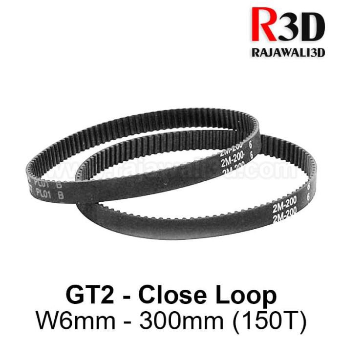 Timing Belt GT2 Lebar 6mm Close loop gigi 150T L 300 mm
