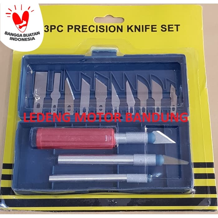 Pisau Ukir Pahat Kayu Tajam Tiga Batang Hobby Knife 13 Mata