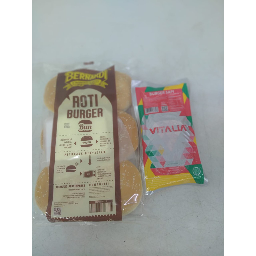 

Paket roti burger wijen bernardi isi 6