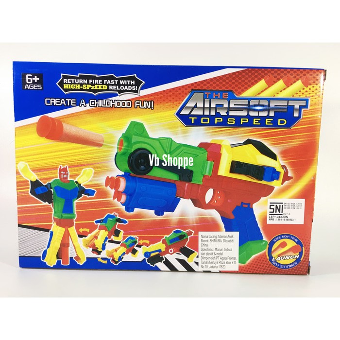 Foam Darts Soft Bullets Robot Gun Berubah Robot Nerf Senapan Kualitas Premium