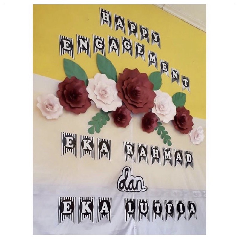 CUSTOM flag bendera buntingflag tulisan dekorasi tunangan engagement day lamaran khitbah