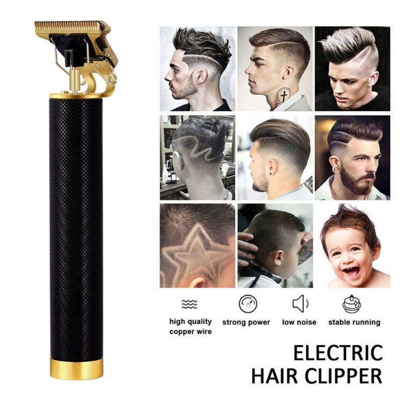 Hokkiterus21⭐⭐⭐⭐⭐ VINTAGE T9 alat cukur steinless alat cukur rambut elektrik hair clipper cukur jenggot alat cukur ukir hair tato C006