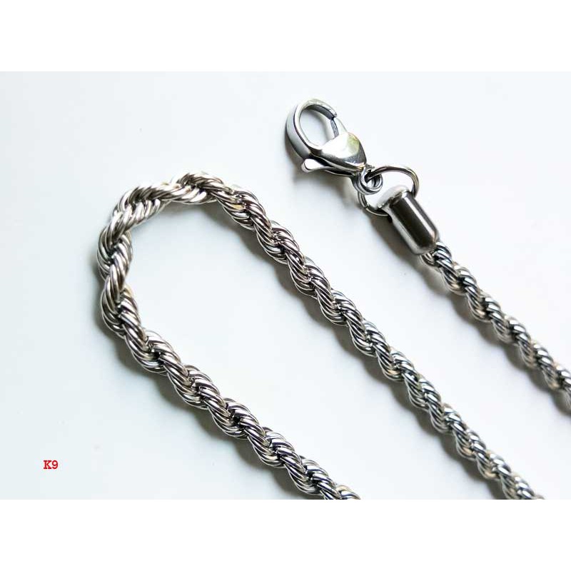 VeE Rantai Kalung Titanium 316L Stainless Steel Silver  50mm x 750mm - K9