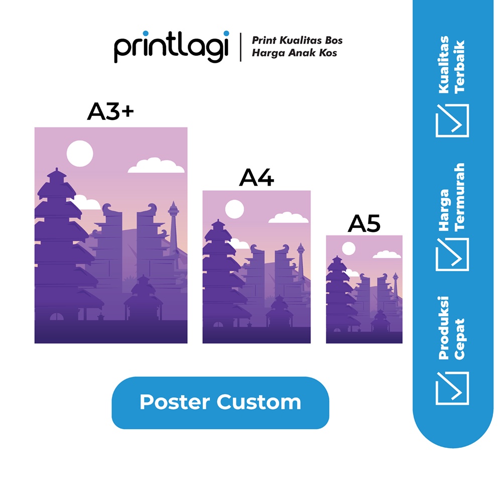 

Cetak A3+ / Print A3+ / Cetak Poster Suka-Suka / Art Carton 260 - 1 Sisi / Ukuran A3 / A4 / A5