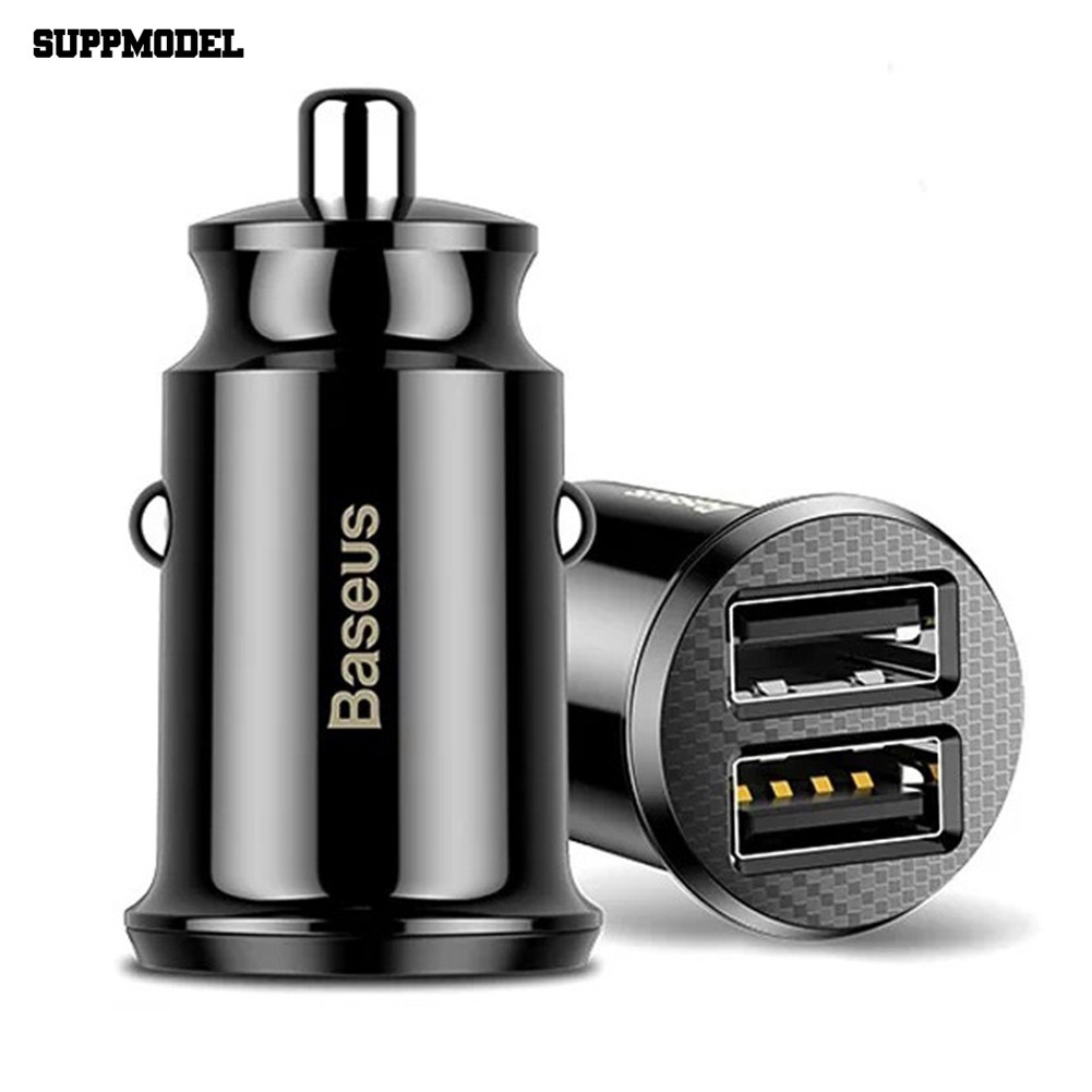 【 wu 】 BASEUS Adaptor Charger Mobil USB Ganda 3.1A