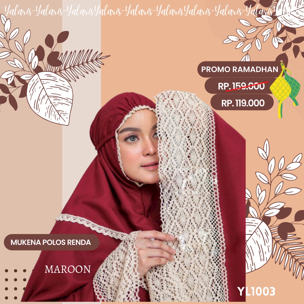 Mukena Dewasa Series Katun Polos Renda Mukena Dewasa Katun Polos Renda Rajut Jumbo Mukena Setelan Re