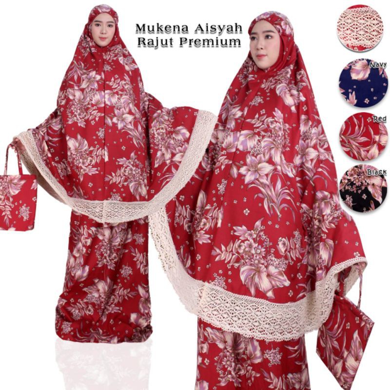 MUKENA AISYAH KATUN JEPANG RENDA RAJUT