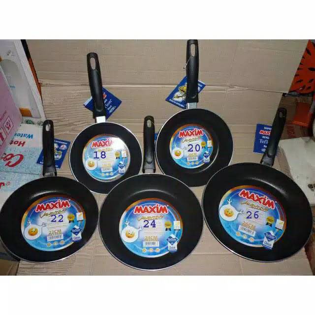 Teflon maxim valentino original 12cm 18cm 20cm 22cm 24cm 26cm FREE bubblewrap+ DOS frypan maxim peng