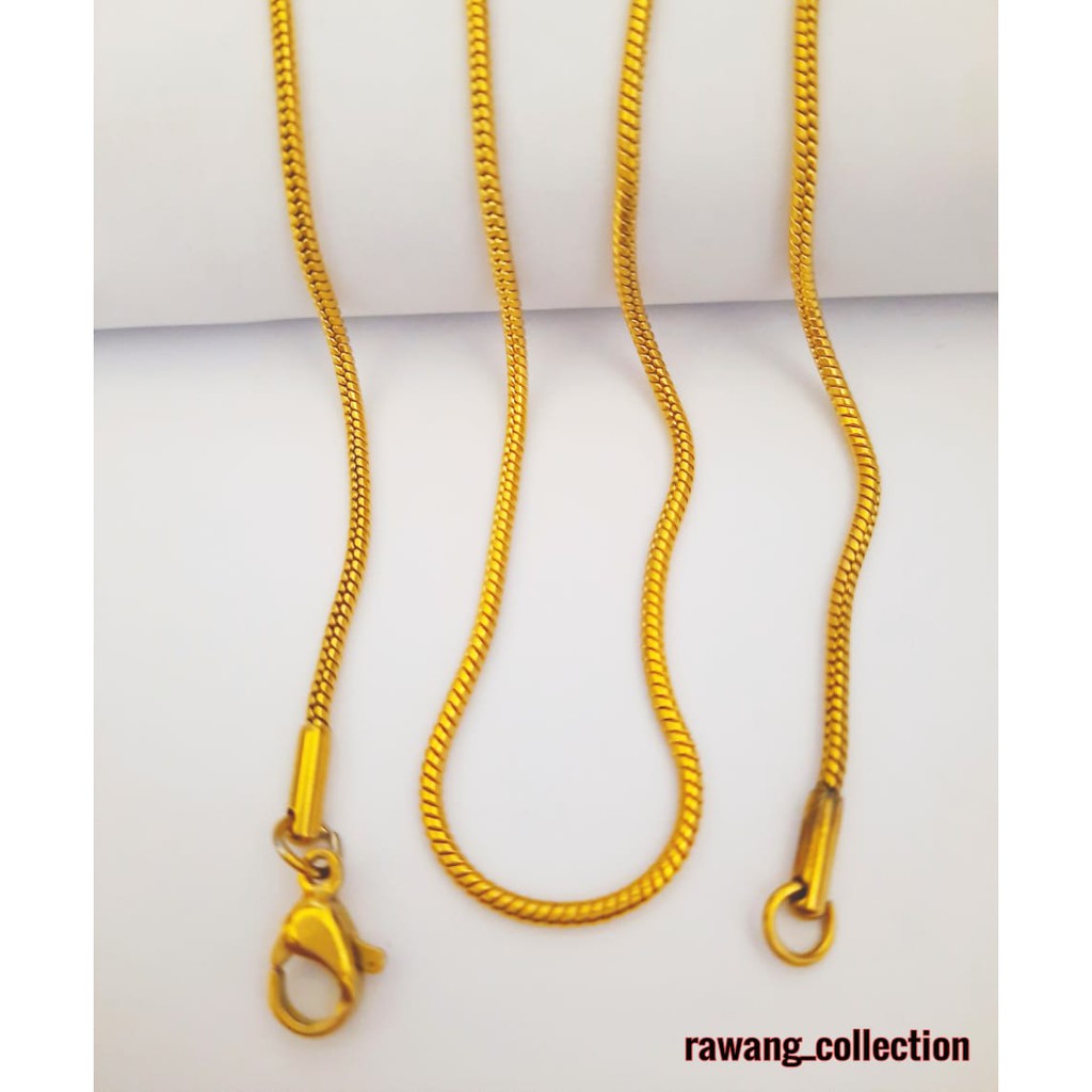 kalung titanium gold  bulat pria dan wanita anti karat