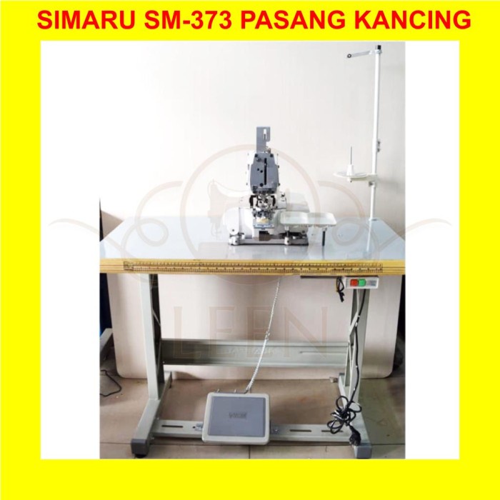 SET LENGKAP Mesin Jahit Pasang Kancing SIMARU SM-373 Industrial High Speed LEEN