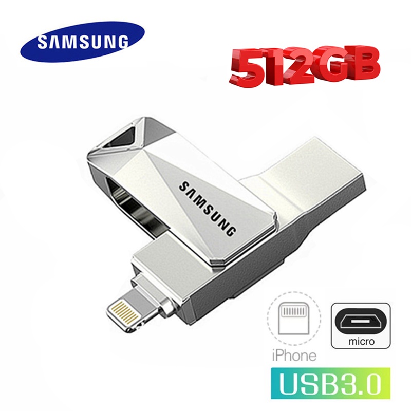 Samsung 512GB 3IN1 OTG Flash Drive Tipe c Bahan Metal Untuk iPhone / PC / Android