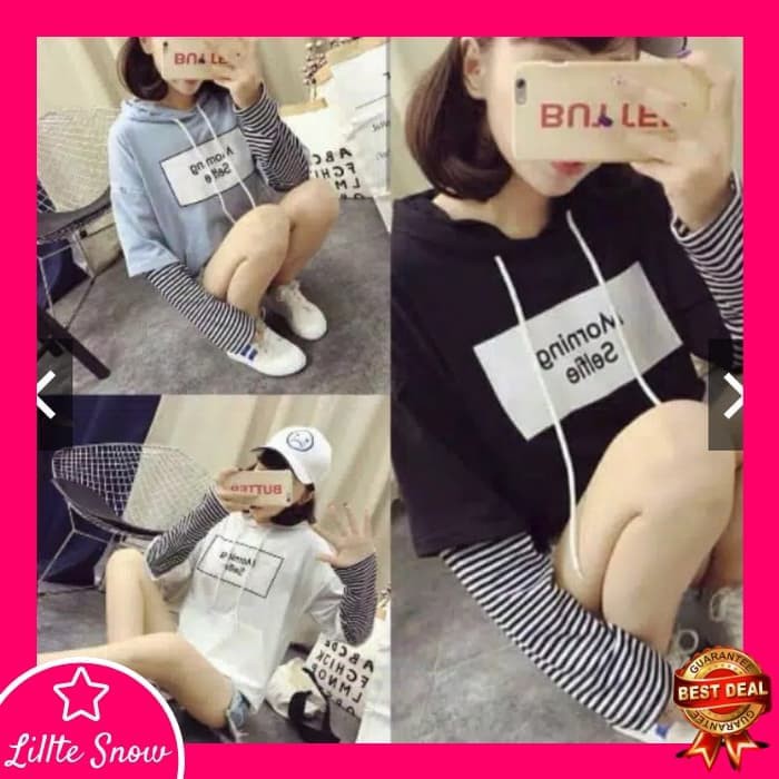 Hoodie Sweater Wanita  Crop  Hoodie Baju  Sweater Wanita  