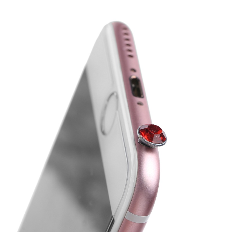 Cre Plug Earphone 3.5mm Anti Debu Bentuk Bulat Hias Berlian Imitasi Glitter Untuk Smartphone