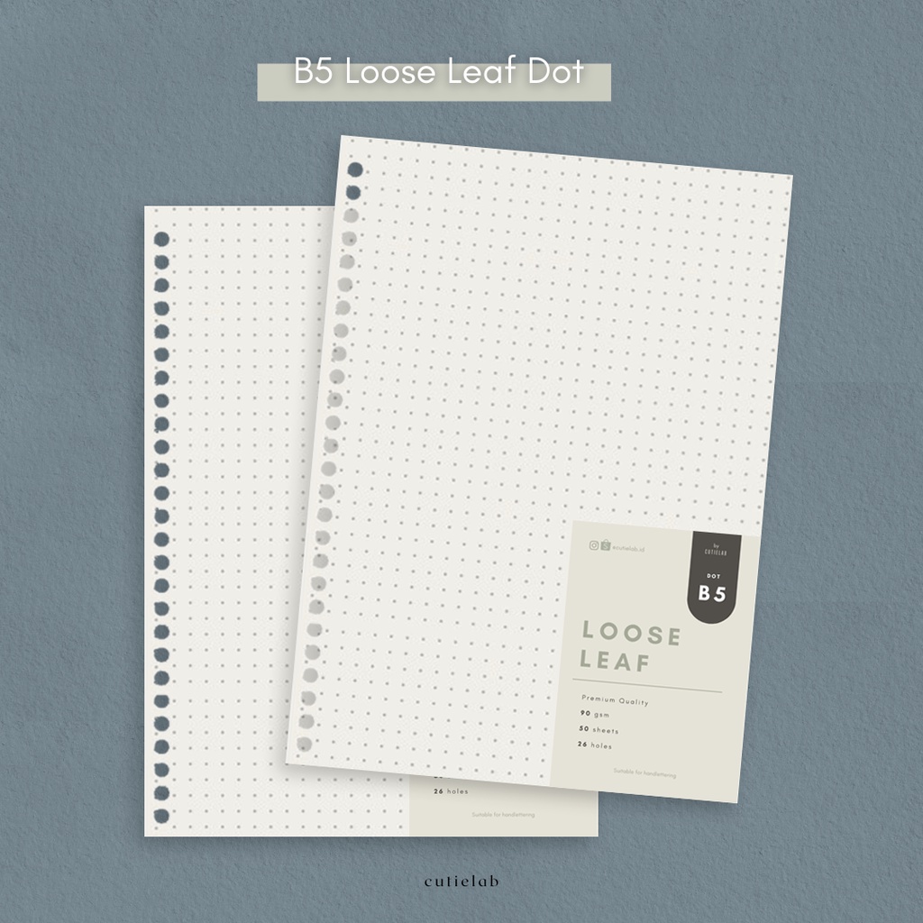 

B5 Loose Leaf Premium Dot – Isi Refill Kertas Binder by Cutielab