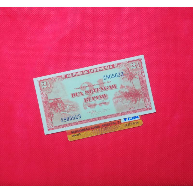 UANG KUNO 2 1/2 RUPIAH SERI PEMANDANGAN