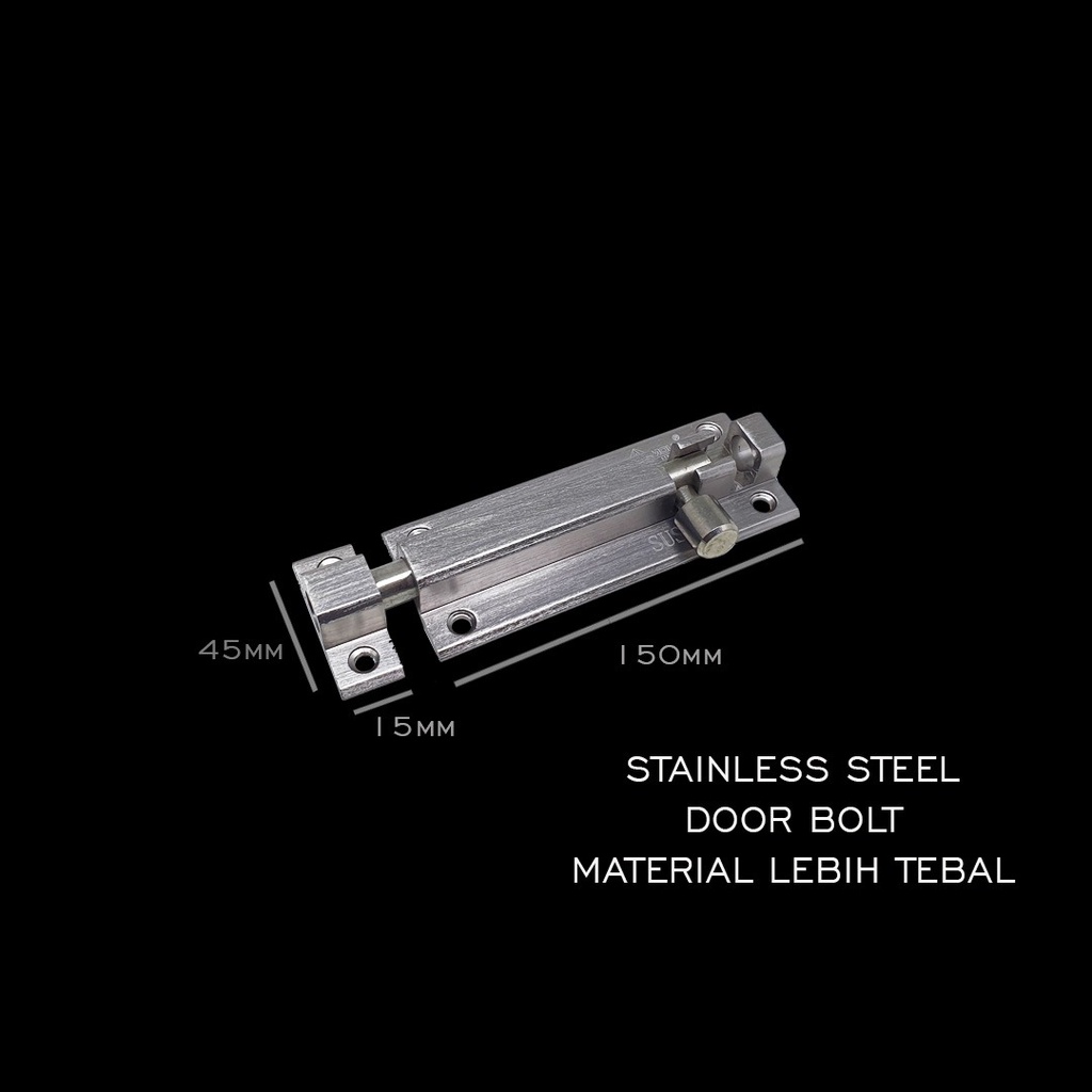 Grendel Slot Pintu Stainless Steel / Door Bolt Jumbo 6 Inch