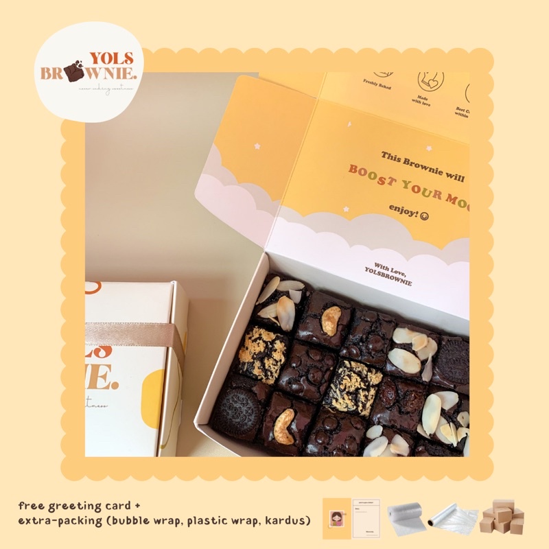 

YOLSBROWNIE Fudgy Brownies Sekat Small | Brownies Panggang Sekat Small