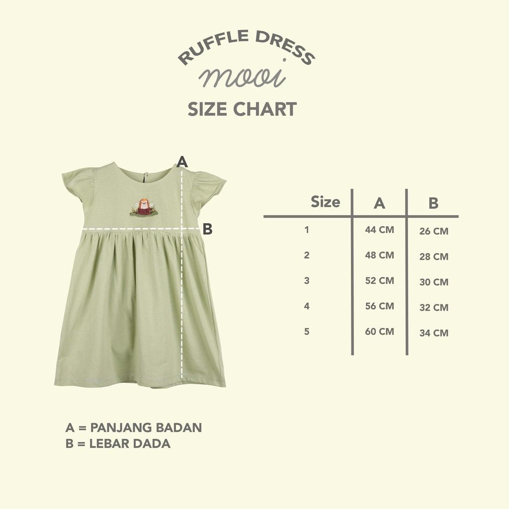 Mooi Ruffle Dress / Dress Anak Perempuan