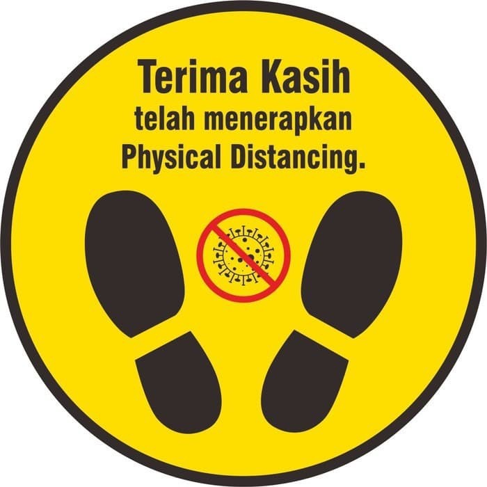 

STICKER JAGA JARAK PHYSICAL DISTANCING LANTAI BULAT