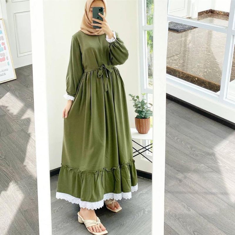 ASMIRA MAXI DRESS RENDA REMPEL DAILY BUSUI WANITA DRESS MOSCREPE-4