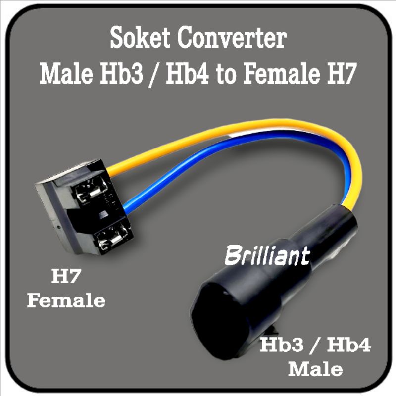 Soket Lampu Converter - Male H7 H11 HB3 HB4 to Female H7 H11 HB3 HB4 - Harga Satuan Pcs