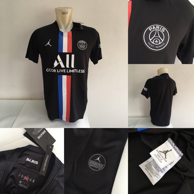 Jual Jersey baju bola PSG 4th x jordan black official 2019 2020 grade