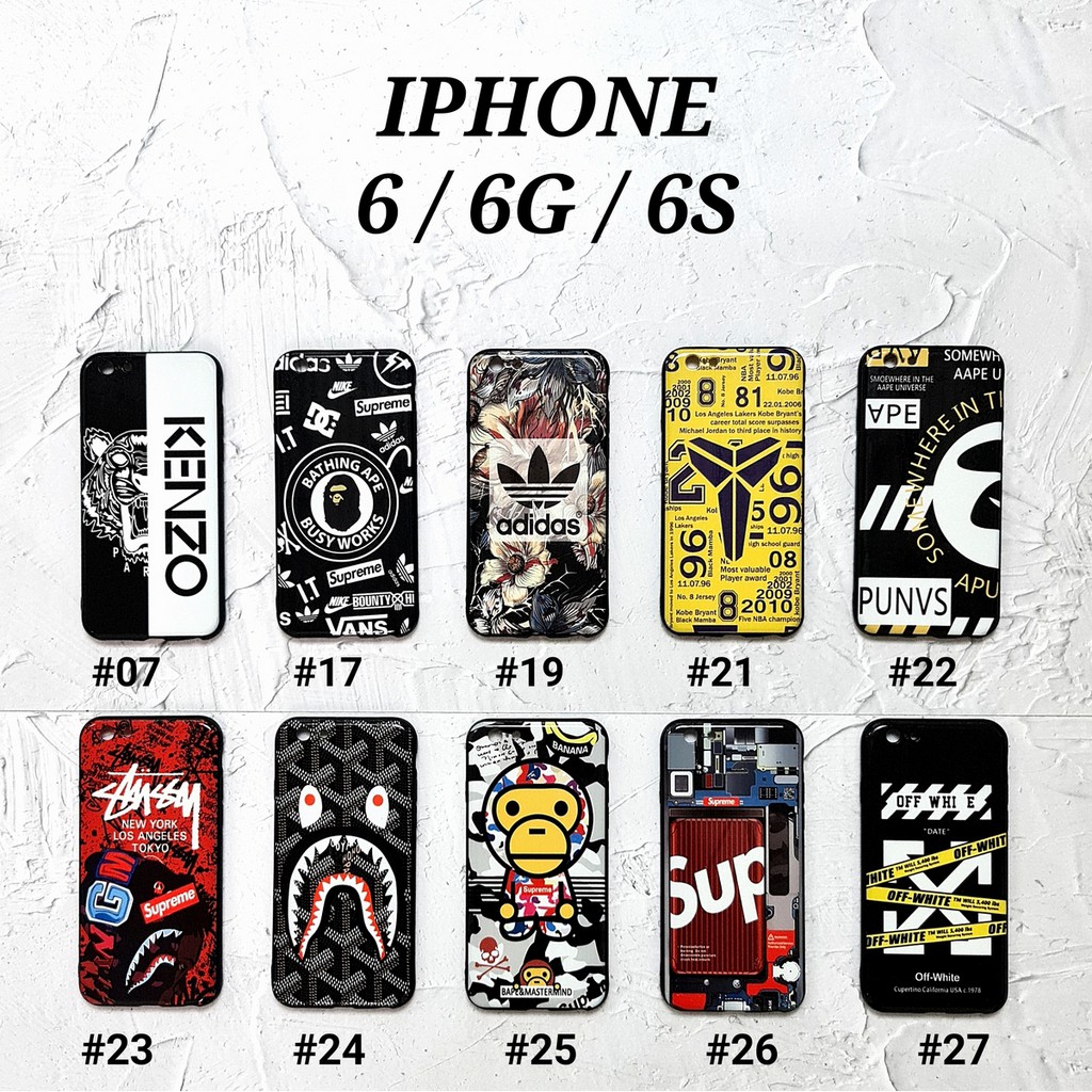 IPHONE 6G 6S 6 PLUS X XS MAX | MAN GLOSS Soft Hard Case Bape Stussy