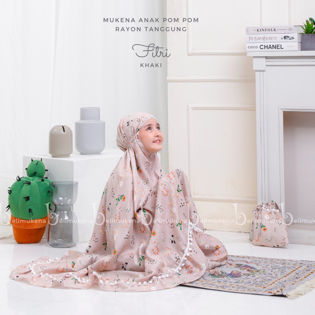 Mukena Anak Pom Pom Rayon Tanggung Fitri