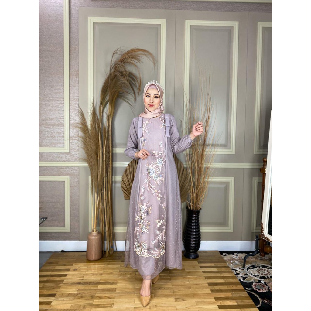  Baju  Gamis  Brokat  Aurora by MDLY Shopee  Indonesia