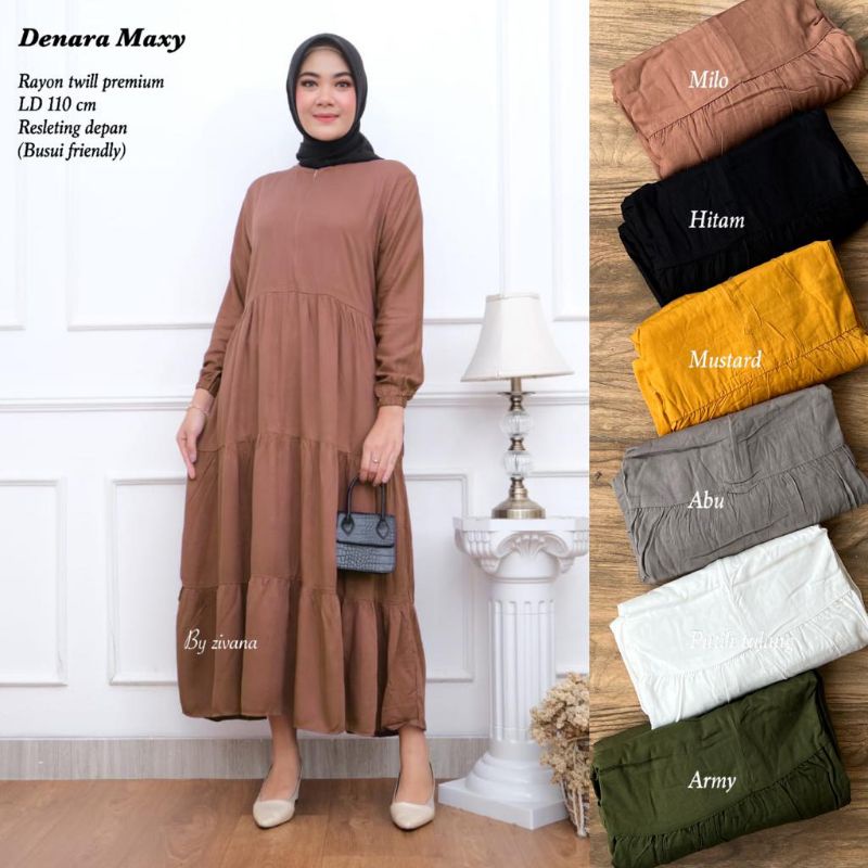 Gamis Rayon Twill Susun - DENARA MAXY //JF852