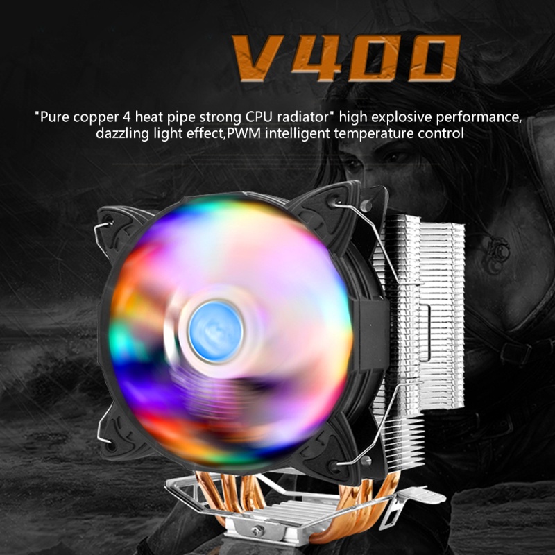 Bt CPU Cooler Silent PWM Fan Radiator RGB Warna-Warni Dengan 4pcs Tabung Tembaga 120mm Low Profile Untuk intel/Untuk amd/Lga775 /115