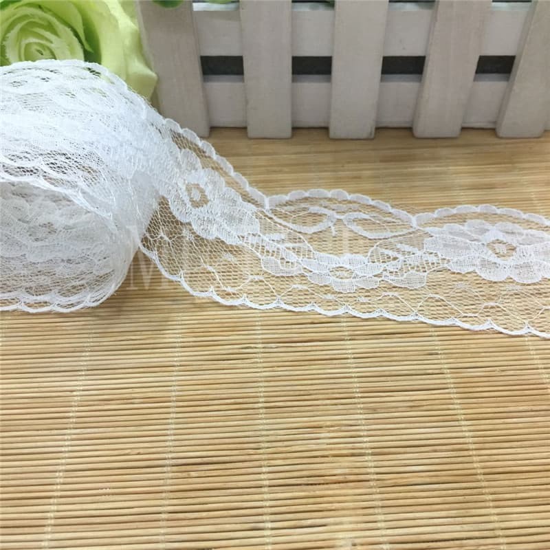 White Lace Ribbon 60mm (per yard)