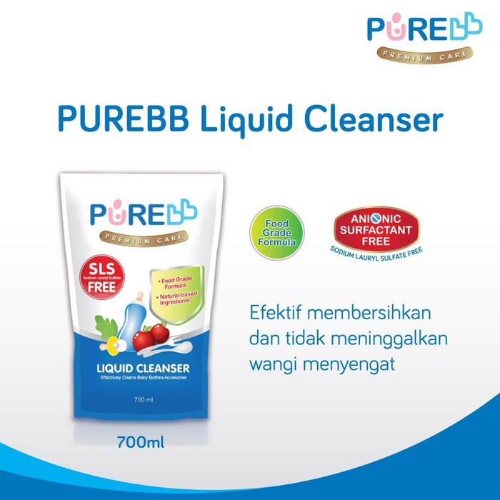 PURE BB BABY Liquid CLEANSER 450ml Refill Sabun Cuci Botol Susu Dot Perlengkapan Bayi 450 ml SATUAN