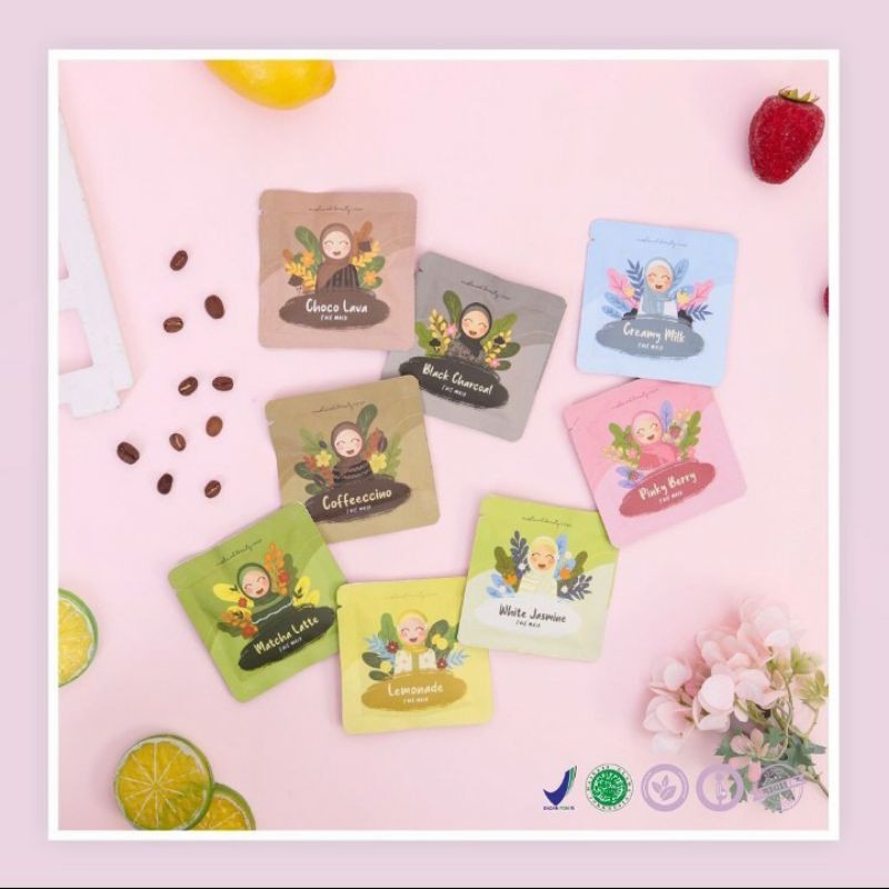 {RESS RESMI}MASKER ORGANIK //MASKER BY MUSLIMAH BEAUTY CARE//MASKER MBC//FACEMASK SACHET MBC