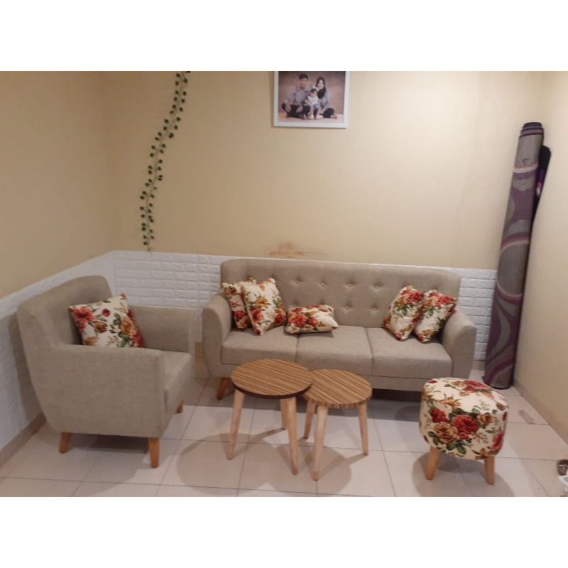 sofa 3 seat + 1seat + stool