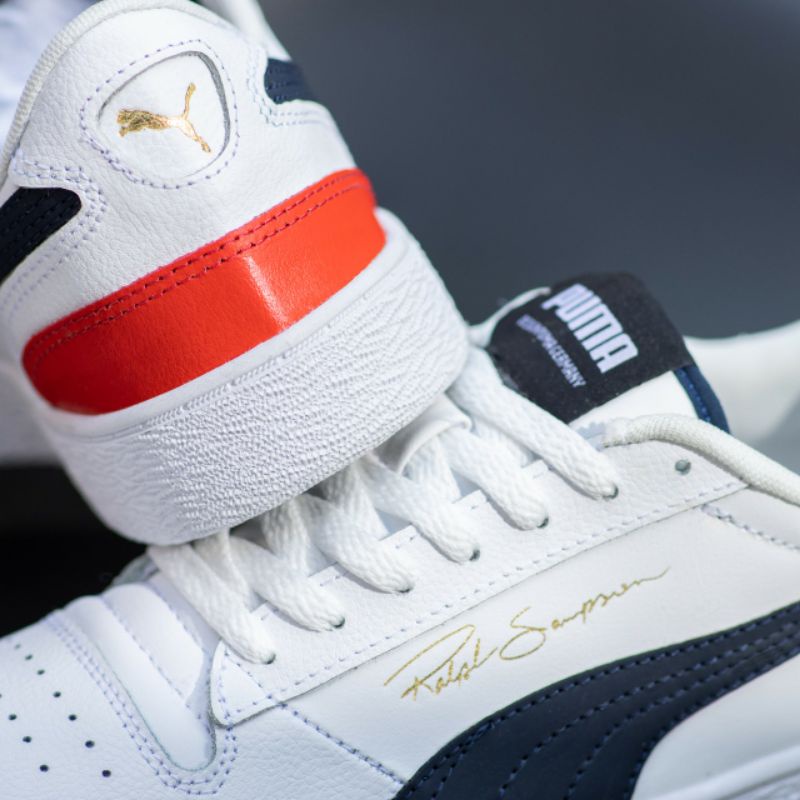 SEPATU PUMA RALPH SAMPSON LOW WHITE/PEACOAT/RED