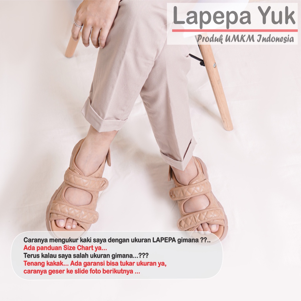 LAPEPA YUK -  Sepatu Sandal Wanita Casual Wedges ZAHRA Model Ban dua Strap Tali belakang Hak Tinggi Sole 4 cm Sendal Gunung Gladiator Korean Style Kasual Size 36 37 38 39 40 Warna Mocca Coksu Cokelat Terbaru Shoes Ori Original Mall Official Store