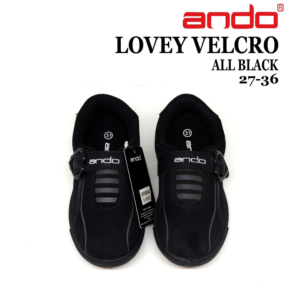 Sepatu Sekolah Anak Ando - Lovey Velcro - size 27-40 - Sepatu sekolah Anak Perempuan - sepatu ando