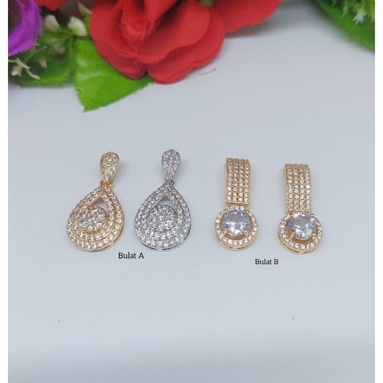 Set Perhiasan Kalung+Liontin Xuping Permata Lapis Emas 18k