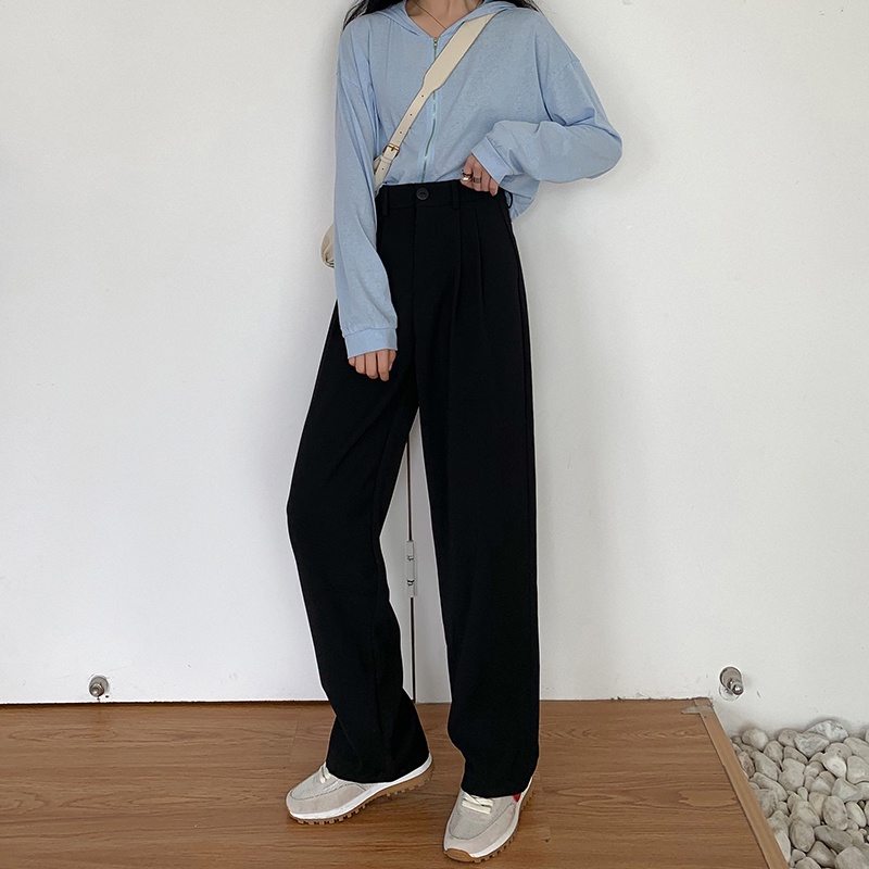 XIAOZHAINV Celana Kulot Panjang Wanita Korean Style High Waist Loose Pants HW0035