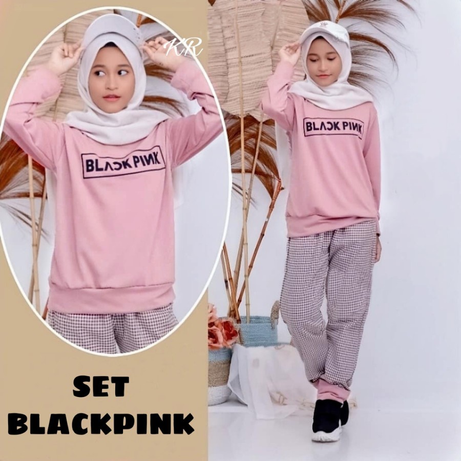 Setelan Baju Anak Perempuan Usia 9 10 11 12 13 Tahun-Sweater Kaos Anak Cewek Mewah One Set Murah