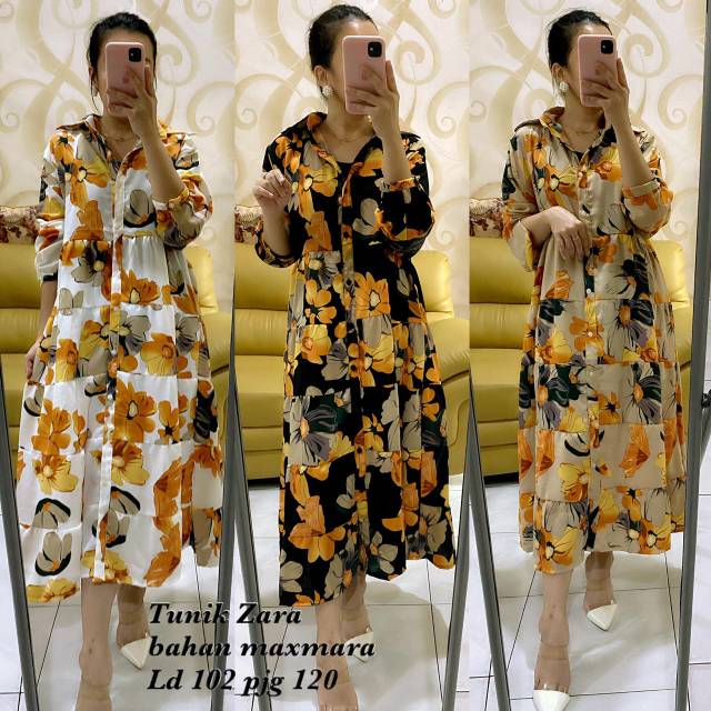 Tunik zara bahan maxmara all size