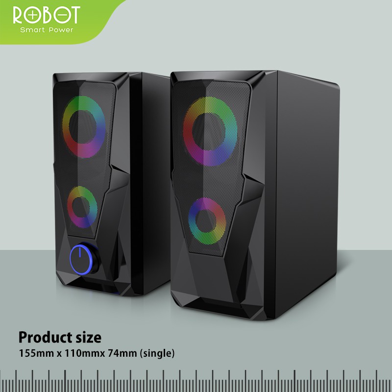 ROBOT Speaker USB RS200 Multimedia Portable Music Speaker Gaming - Garansi 1 Tahun