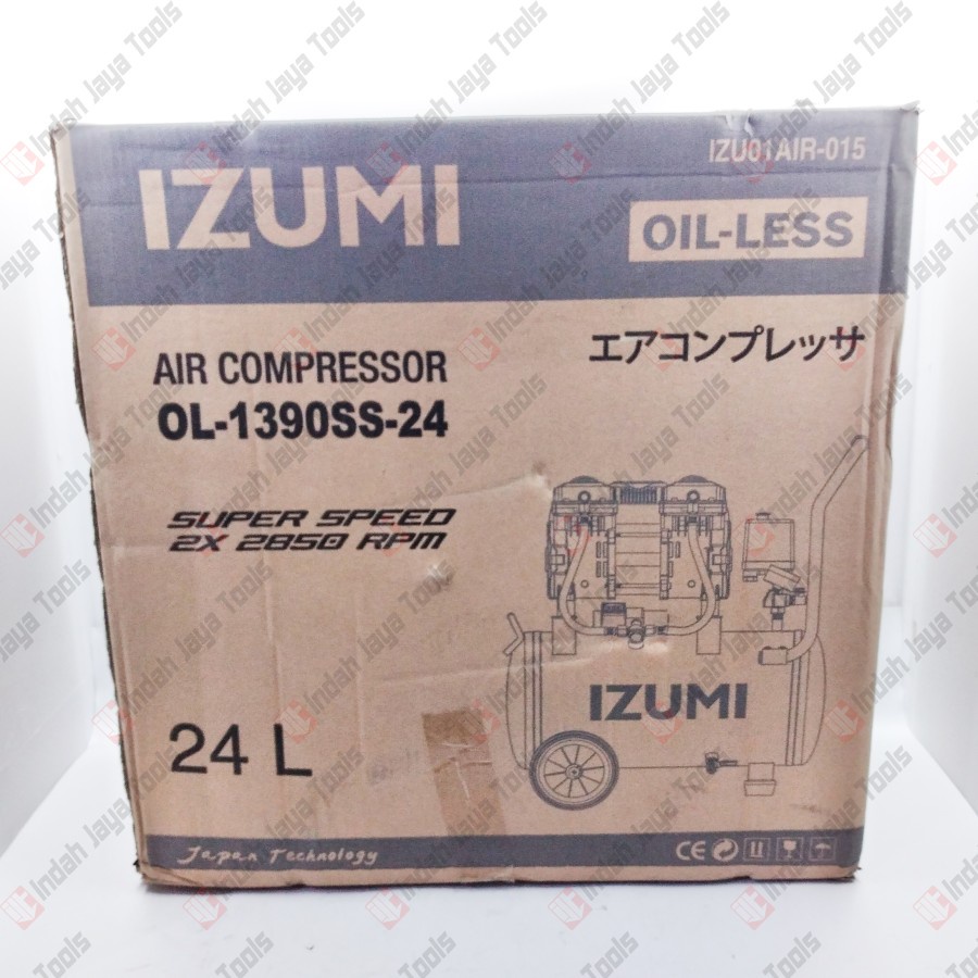 IZUMI OL 1390 24 L Kompresor Angin SILENT HIGH SPEED 1.75 HP Oilless