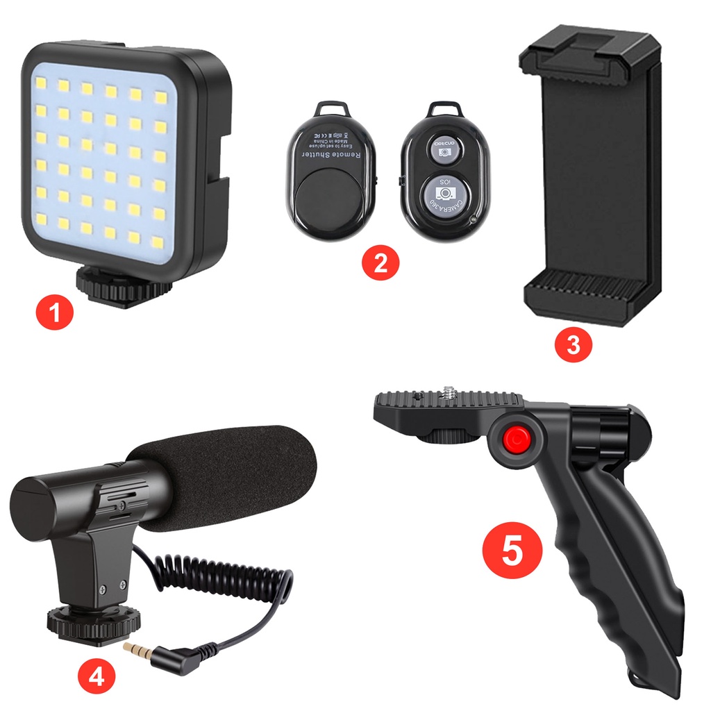Mallcasing - PAKET LENGKAP Vlogging Set Mic LED Tripod Video Recording Kamera Livestream Tool Kit