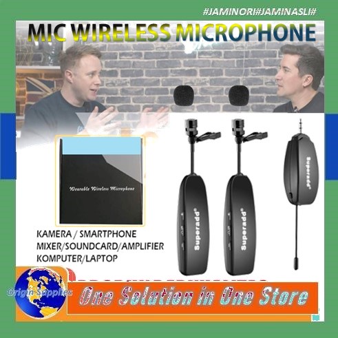 Microphone Mic Clip On Wireless VLOG Kamera Smartphone HP Podcast Zoom