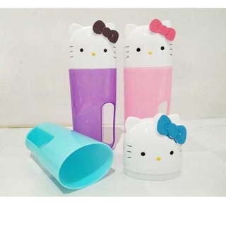 [200gr] LT- H117 - TEMPAT SIKAT GIGI HELLO KITTY - TRAVEL SET Toothbrush Holder Tempat Odol dan Sikat Gigi Kamar Mandi Model UNIK