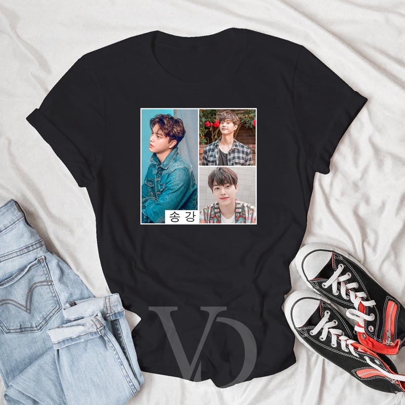 BAJU KAOS SONG KANG / LMH TEE V TEE WANITA PRIA LENGAN PENDEK / BAJU KOREA KDRAMA JUMBO