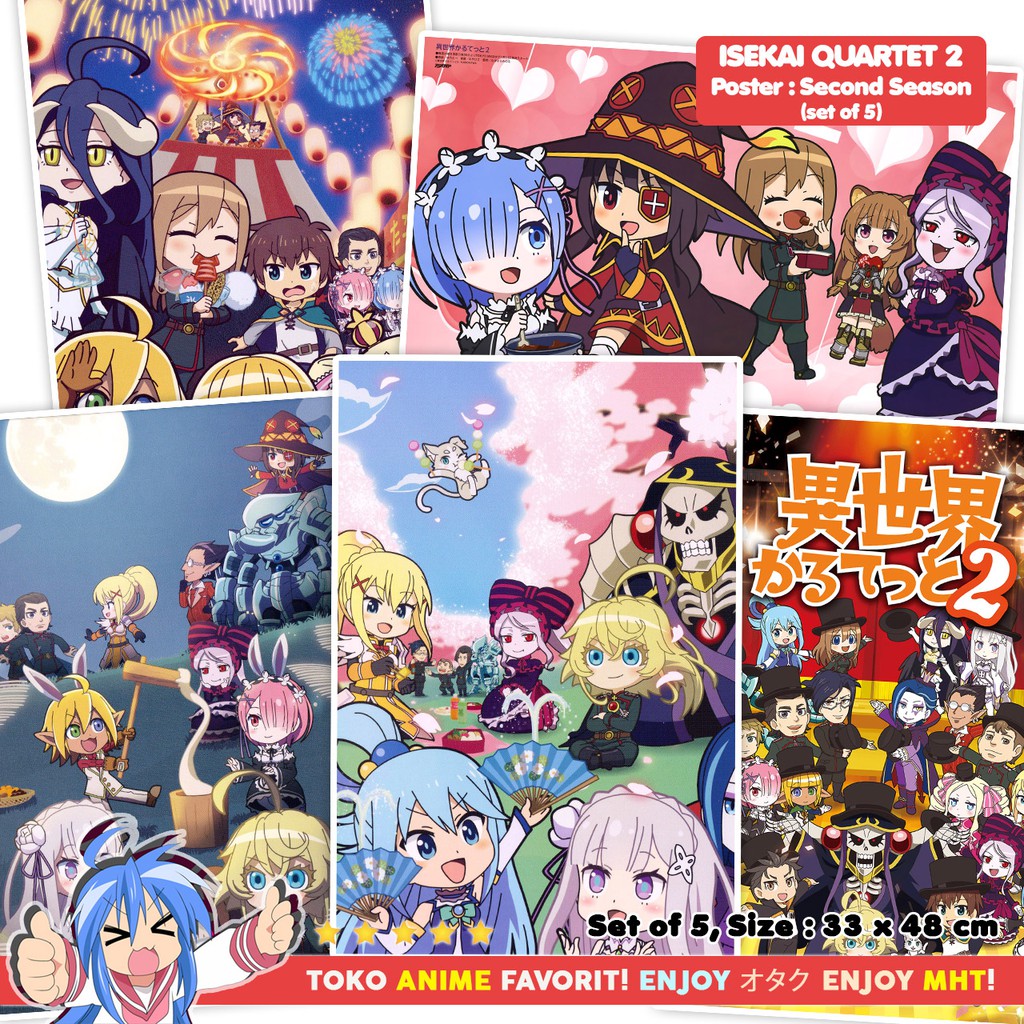 Poster Anime Isekai Quartet Second Season Set Of 5